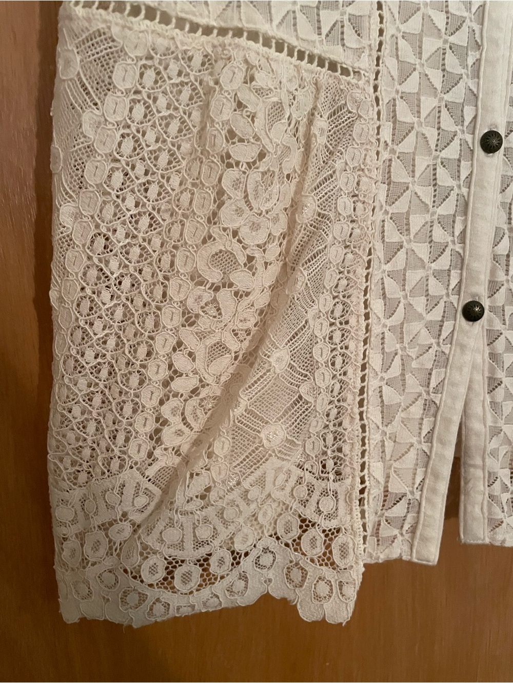 Lucky Brand Lace Knit Festival Summer Boho Top Size M - Picture 4 of 6